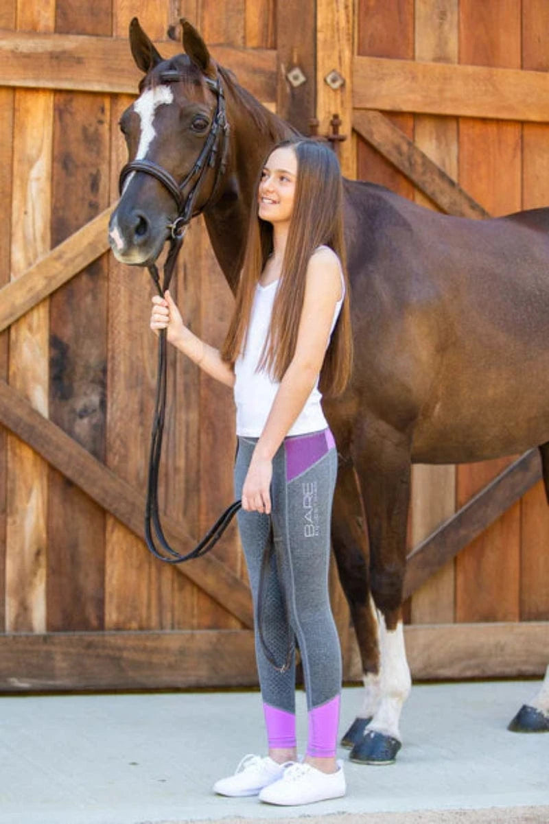 Bare Equestrian Kids Jodhpurs & Breeches Bare Equestrian Tights Youth Performance Glo