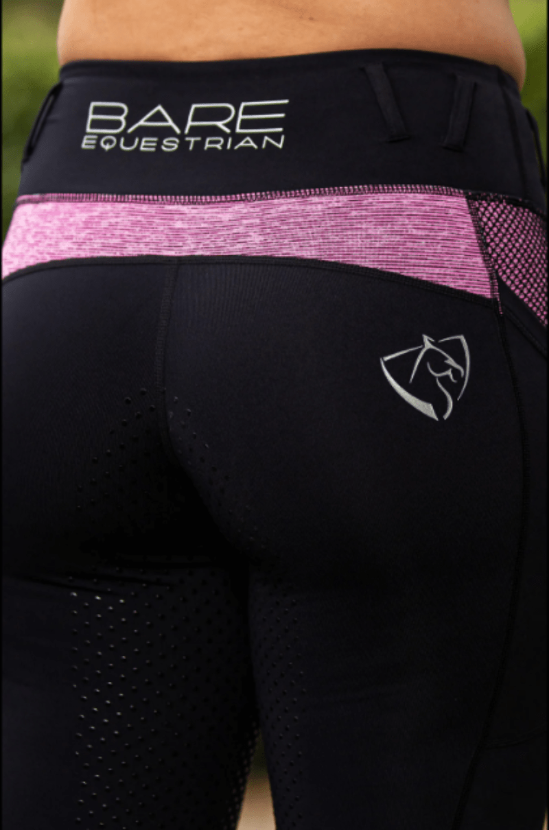 Bare Equestrian Kids Jodhpurs & Breeches Bare Equestrian Tights Youth Performance Neon Pink