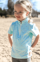 Bare Equestrian Kids Riding Tops & Jackets 02 / Teal Bare Equestrian Shirt Quarter Zip Princess Teal