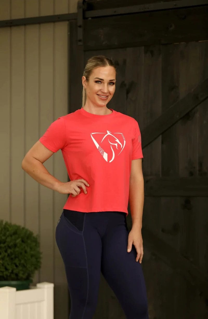 Bare Equestrian Womens Riding Tops & Jackets XS Bare Equestrian Womens Diamond Series Logo T-Shirt Watermelon