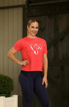 Bare Equestrian Womens Riding Tops & Jackets XS Bare Equestrian Womens Diamond Series Logo T-Shirt Watermelon