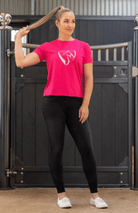 Bare Equestrian Womens Shirts Bare Equestrian Tee Womens Silver Logo