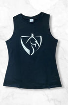 Bare Equestrian Womens Shirts L / Black Bare Equestrian Womens Black & Silver Logo Tank Top
