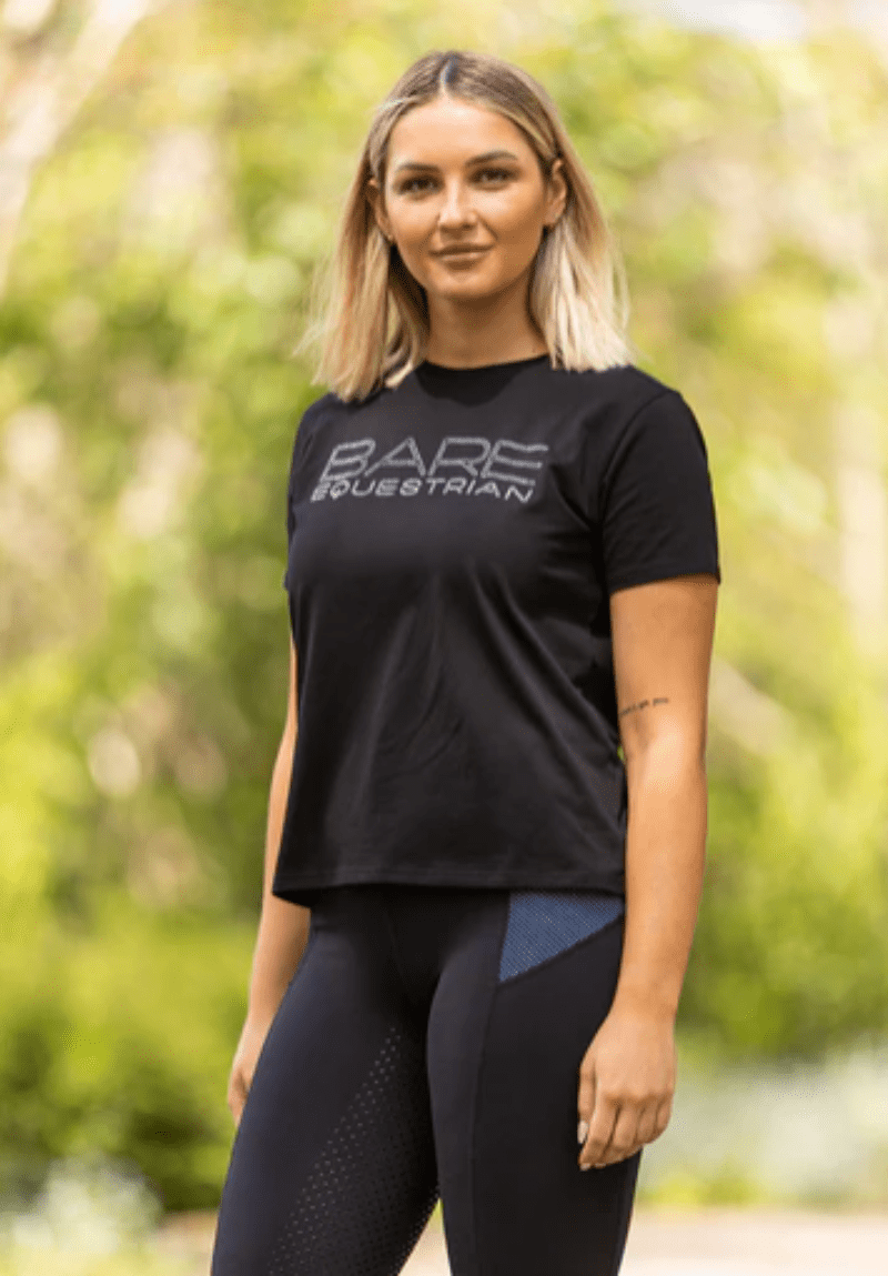 Bare Equestrian Womens Shirts S / Black Bare Equestrian Tee Womens Diamond Series
