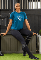 Bare Equestrian Womens Shirts XS / Petrol Bare Equestrian Tee Womens Silver Logo