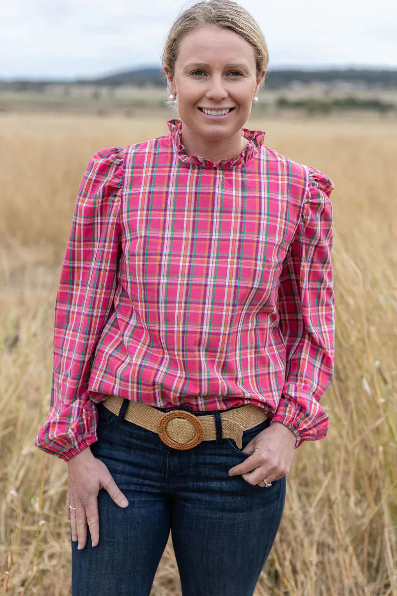 Black Colt Womens Shirts 08 / Pink Check Black Colt Shirt Womens Brooke