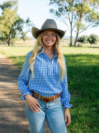 Black Colt Womens Shirts 10 / Blue Gingham Black Colt Shirt Womens Willow