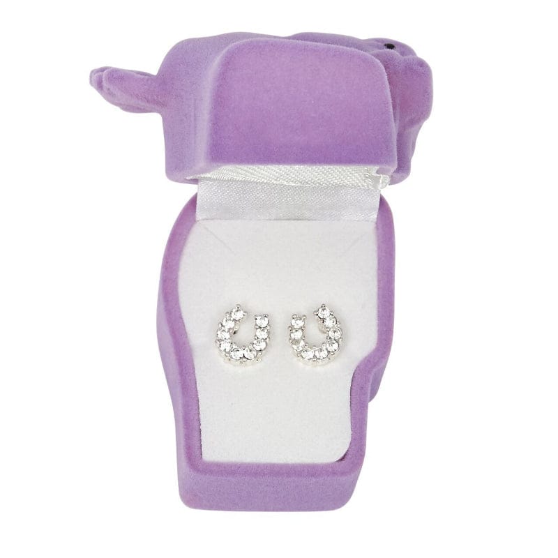Brigalow Jewellery Clear Brigalow Earrings Rhinestone Horseshoes (JE898)