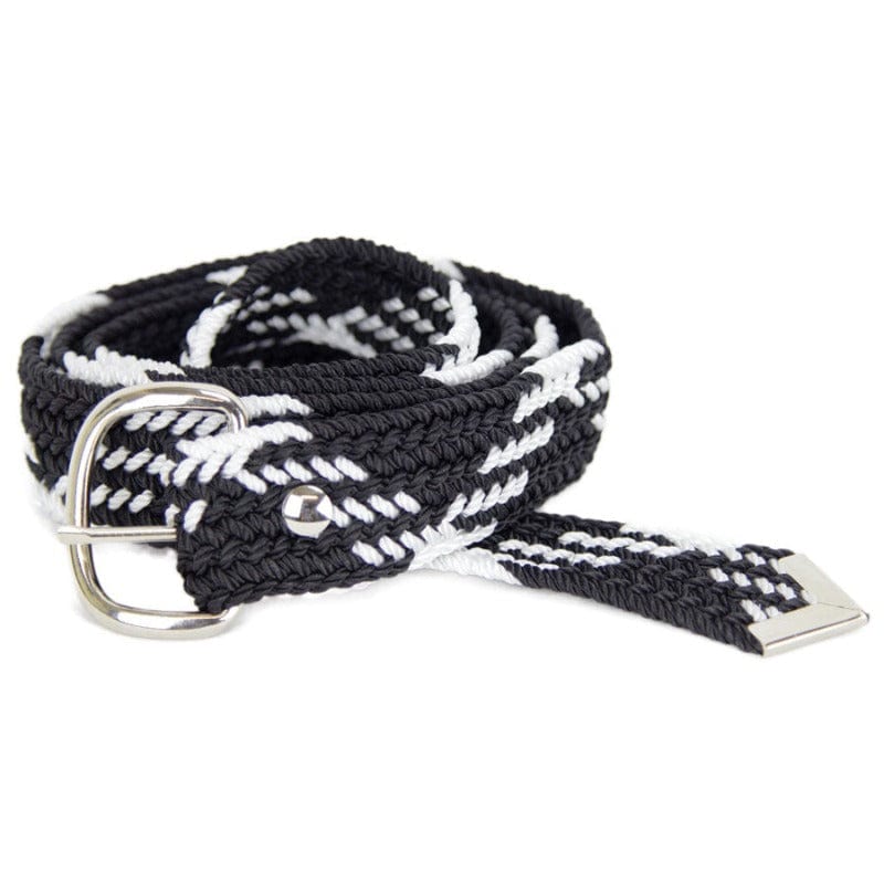 Brigalow Mens Belts OSFA / Black/White Stripes Braided Nylon Belt (3150BELT)