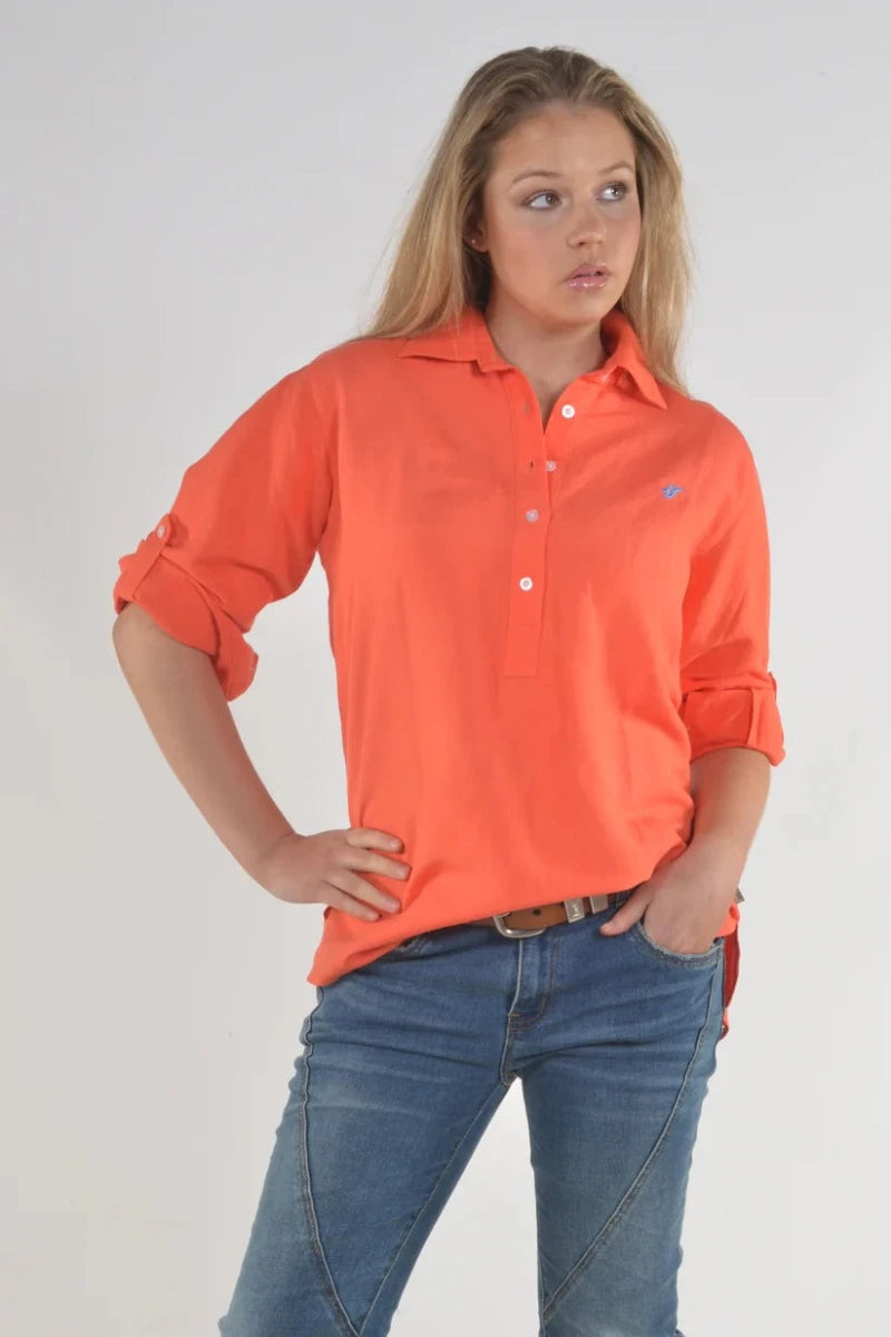 Bullrush Womens Shirts S / Orange Bullrush Shirt Womens Linen