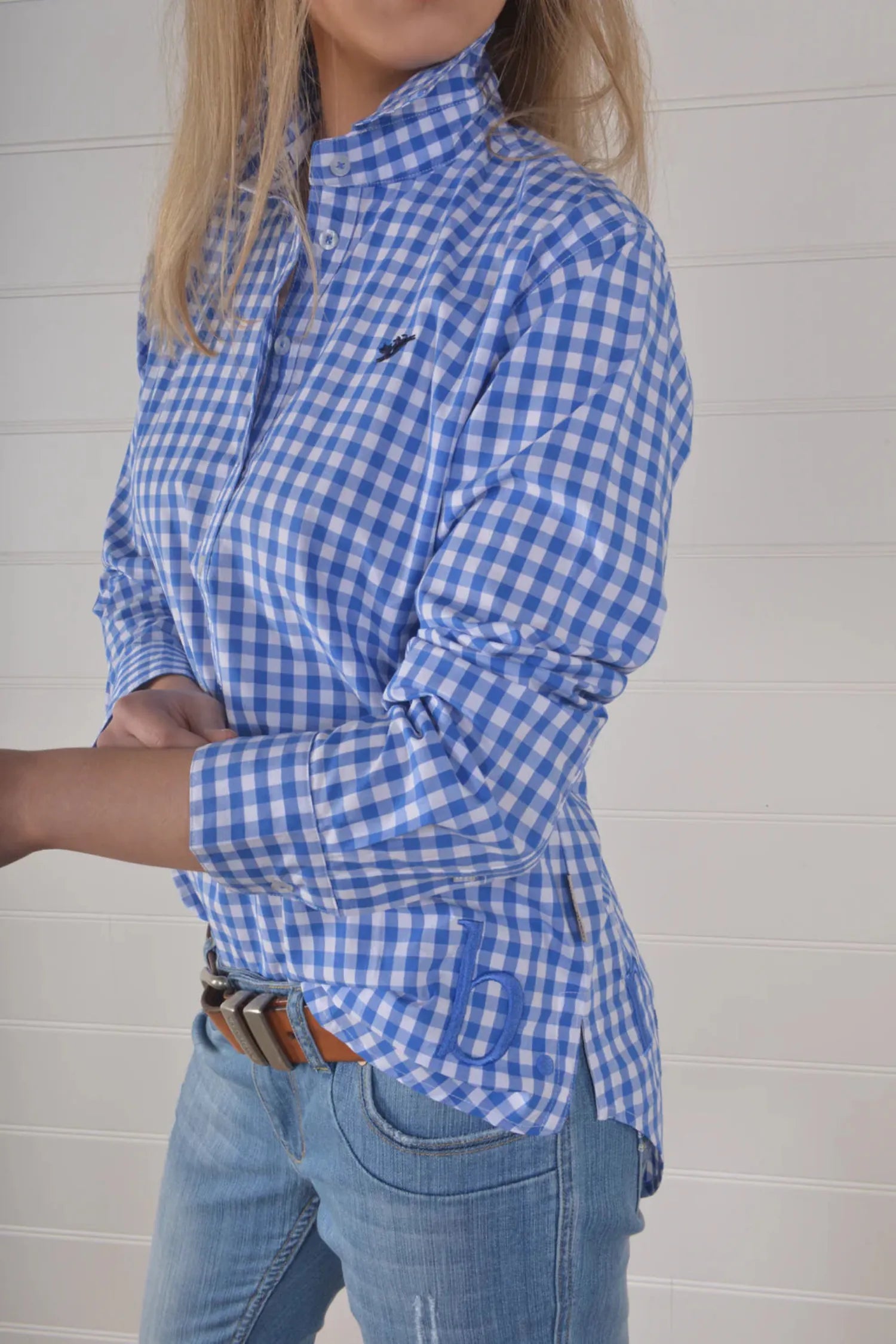 Bullrush Womens Shirts XS / Baby Blue Bullrush Shirt Womens Seascape Blair Gingham