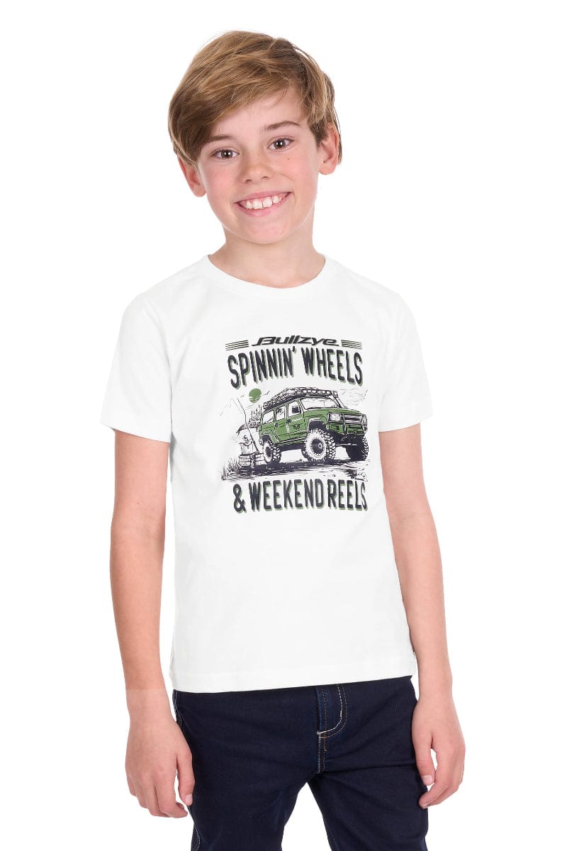 Bullzye Kids Shirts 04 / Off White Bullzye Tee Boys Reels