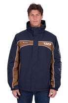 Bullzye Mens Jumpers, Jackets & Vests S / Navy/Tan Bullzye Jacket Mens Bazooka