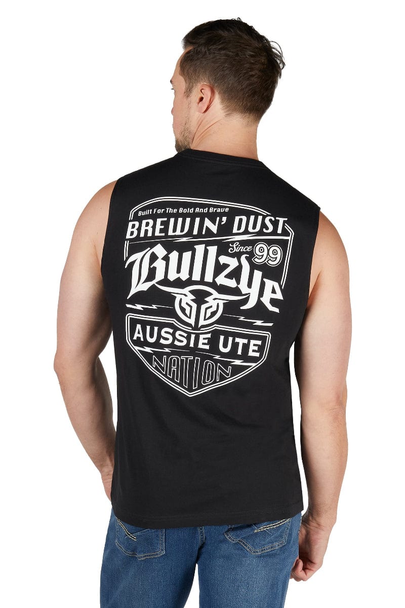 Bullzye Mens Shirts S / Black Bullzye Muscle Tank Mens Brewin Dust