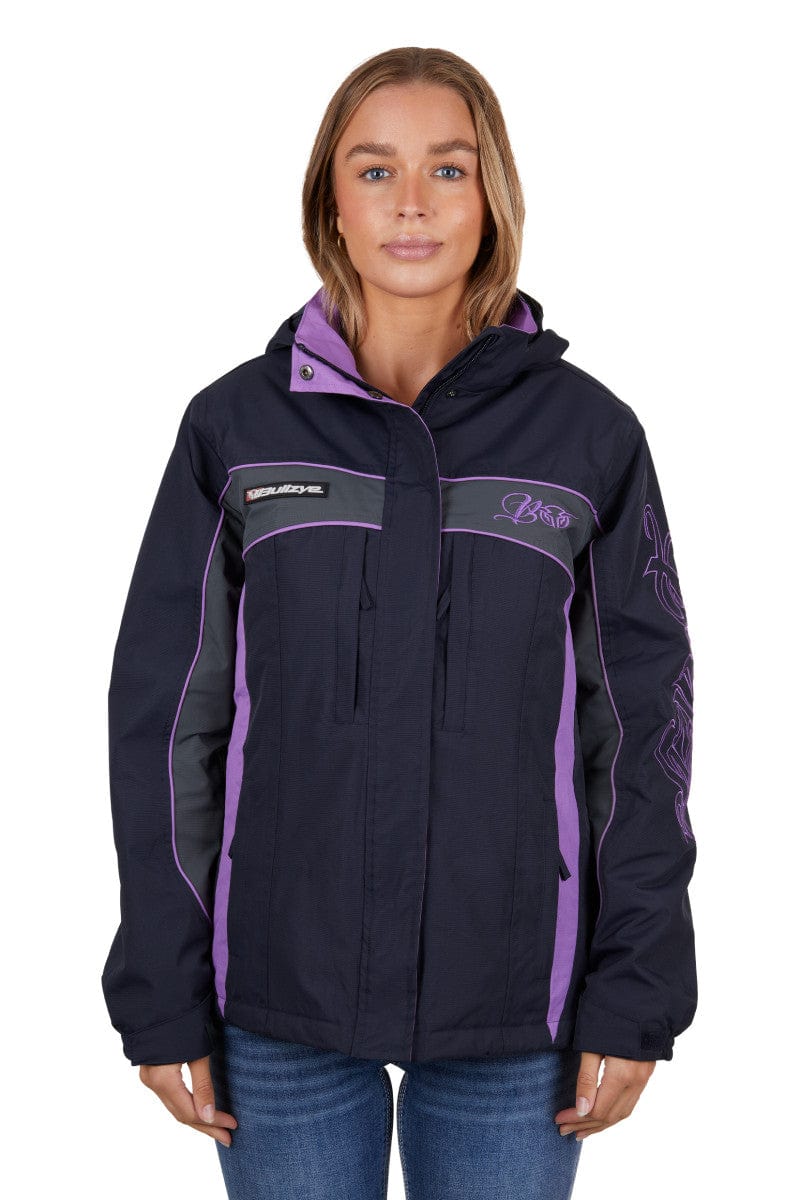 Bullzye Womens Jumpers, Jackets & Vests S / Dark Navy/Purple Bullzye Jacket Womens Carla