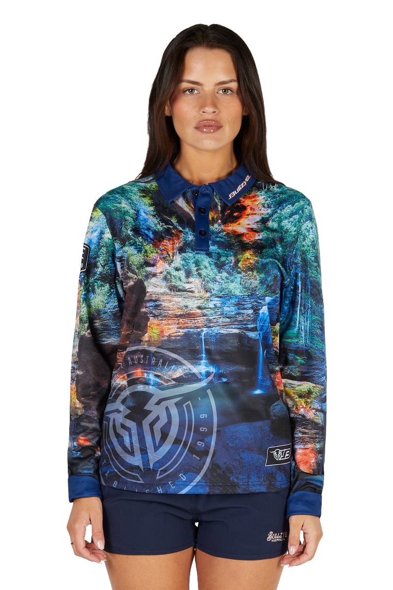 Bullzye Womens Shirts 10 / Multi Bullzye Tee Womens Waterfall