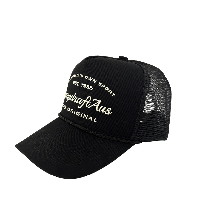 Campdraft Aus Caps Black Campdraft Aus Cap Classic Retro Trucker