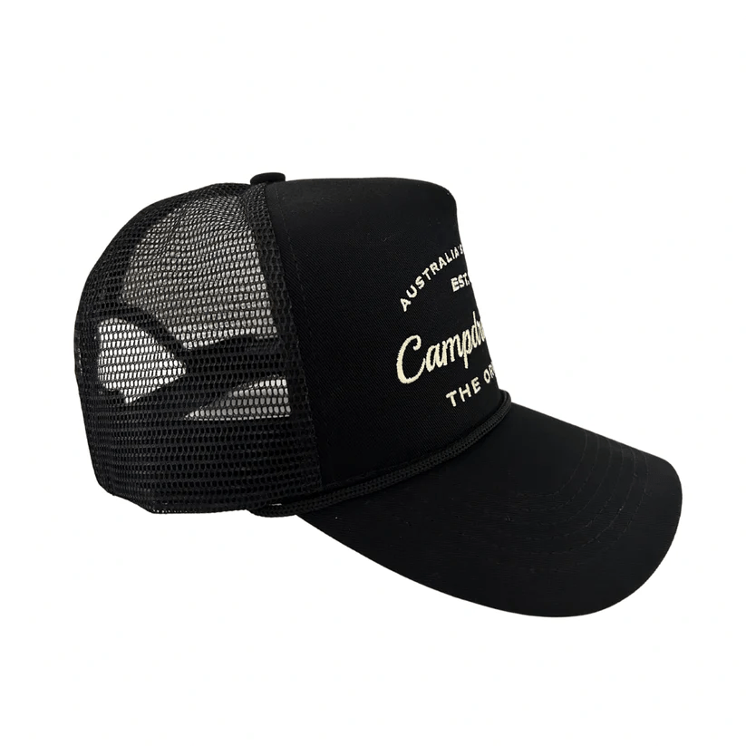 Campdraft Aus Caps Black Campdraft Aus Cap Classic Retro Trucker