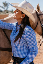 Campdraft Aus Womens Shirts 06 / Royal Blue Check Campdraft Aus Shirt Womens Ninety Slim Fit