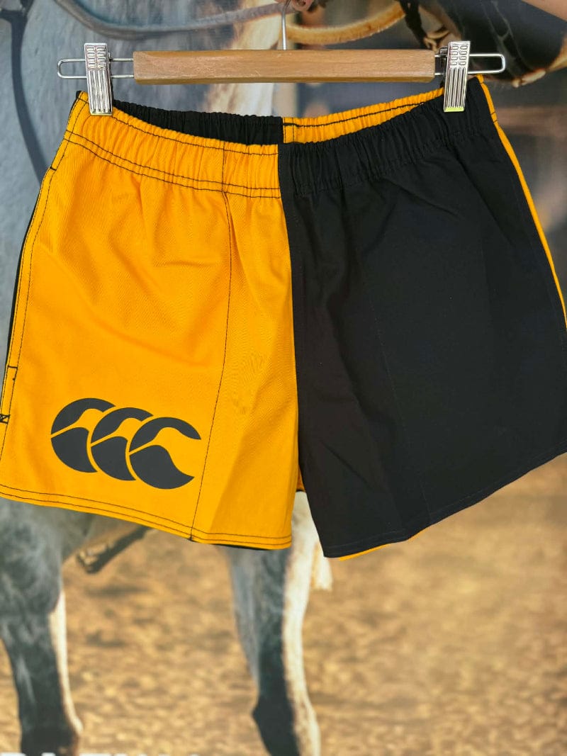 Canterbury Mens Shorts 30in / Gold/Black Canterbury Shorts Mens Cotton Twill Harlequin