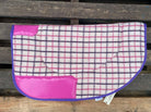 Capriole Saddle Pads Western 28in / Purple/Pink Check Custom Made Fender Saddle Pad Kersey Wool