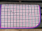 Capriole Saddle Pads Western 30in / Purple/Pink Check Custom Made Saddle Pad Kersey Wool