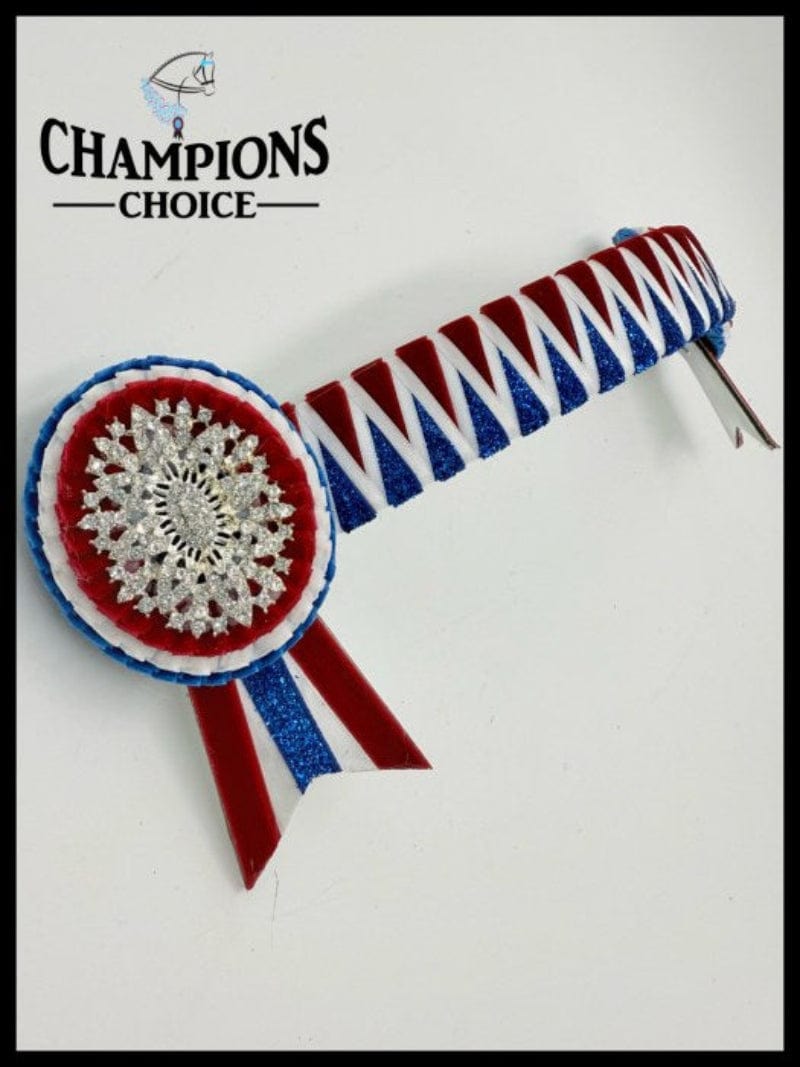 Champions Choice Bridle Accessories Cob / Red/White/Blue Champion Choice Browbands