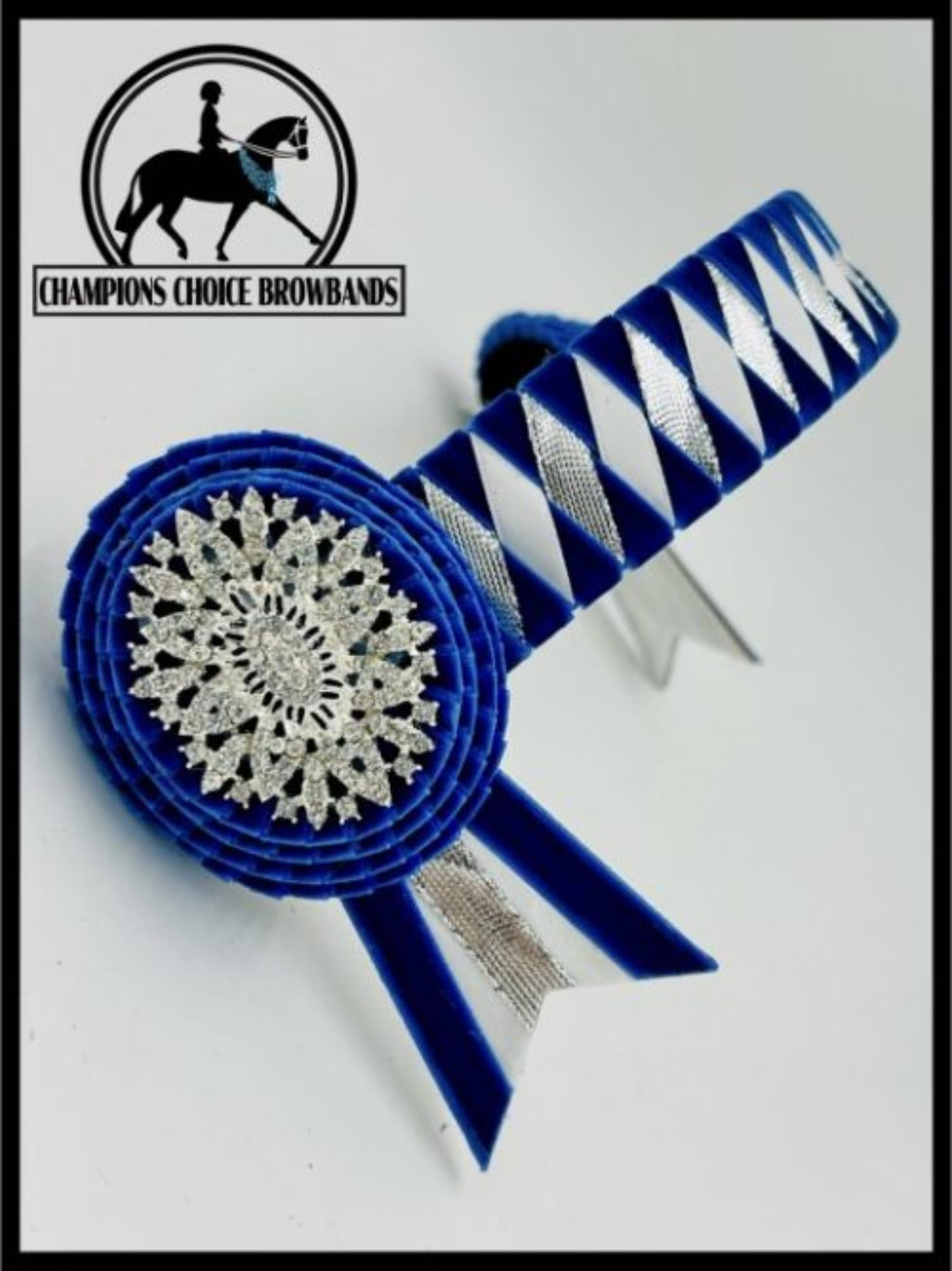 Champions Choice Bridle Accessories Full/15.5in / Royal Blue/White Champion Choice Browband