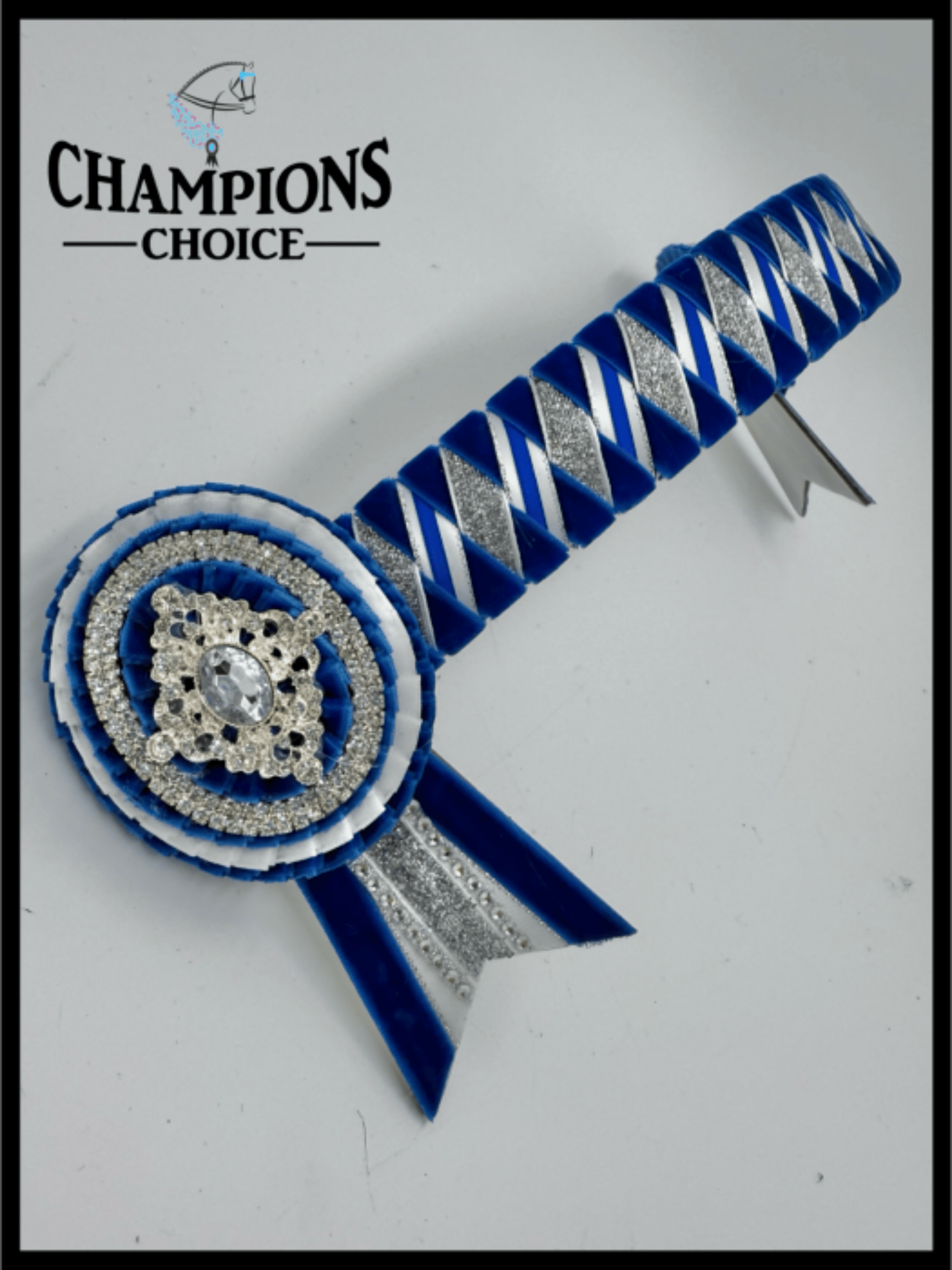 Champions Choice Bridle Accessories Full / Royal/White/Silver Champion Choice Browbands