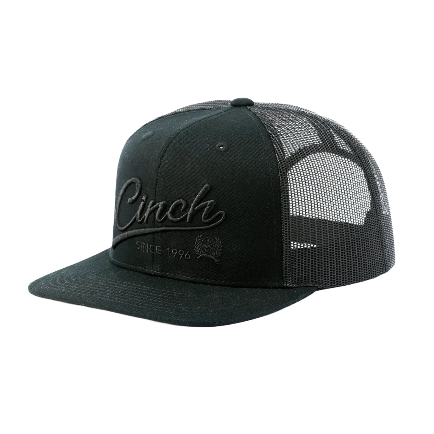 Cinch Caps Black Cinch Cap Trucker Logo