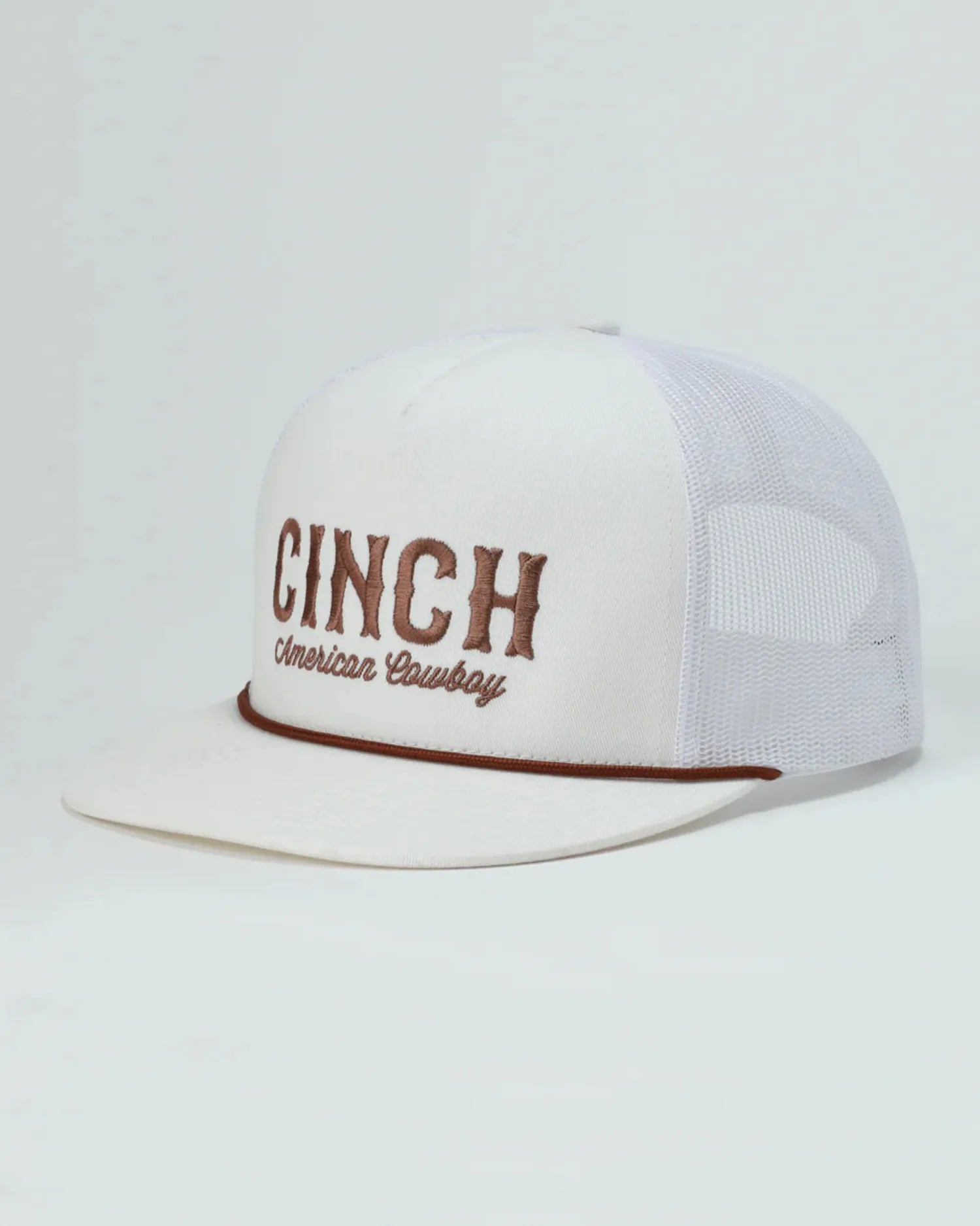Cinch Caps White Cinch Cap Trucker Logo