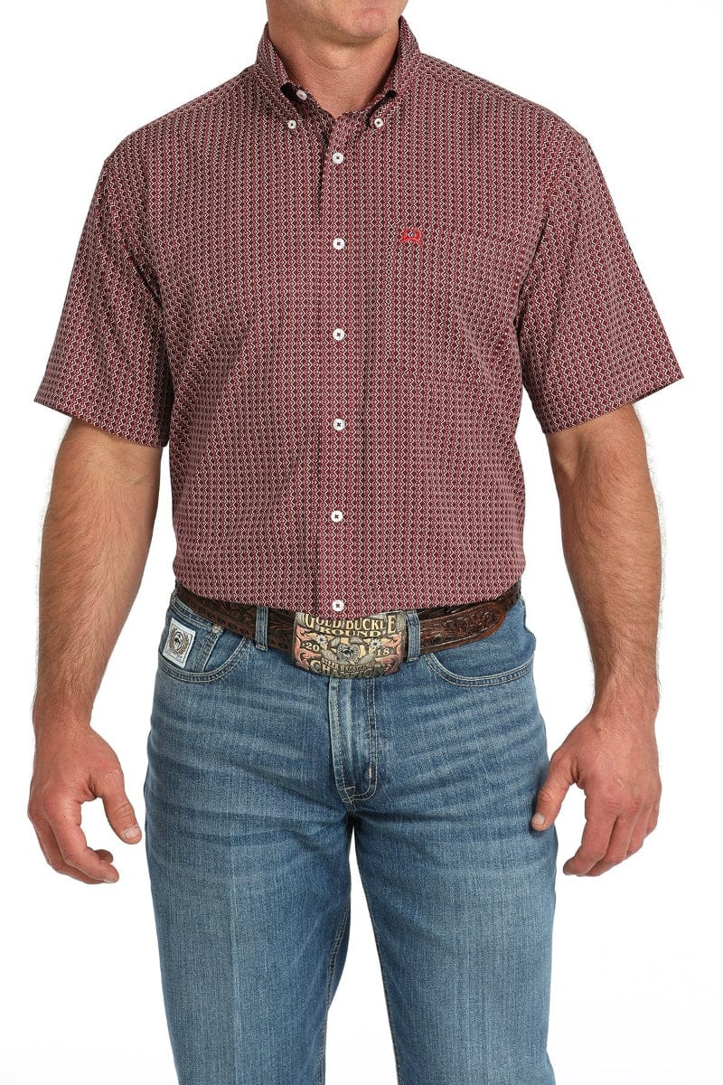 Cinch Mens Shirts S / Burgundy Cinch Shirt Mens Arena Flex Printed
