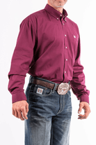 Cinch Mens Shirts S / Burgundy Cinch Shirt Mens Arena Solid Colour