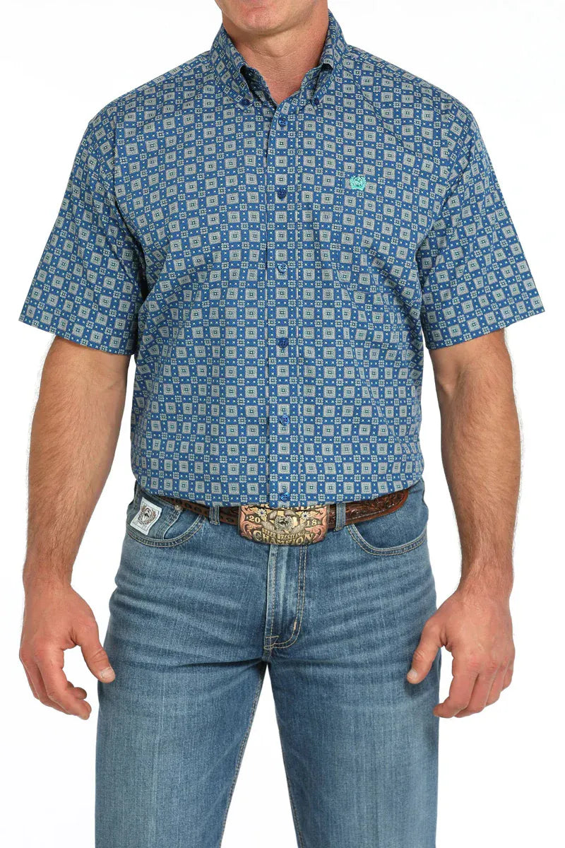 Cinch Mens Shirts S / Royal Blue Cinch Shirt Mens Cotton Print