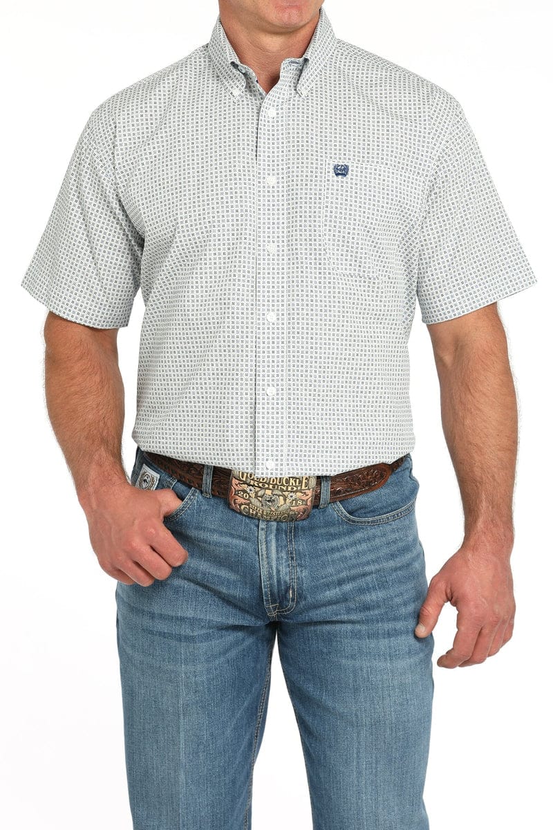 Cinch Mens Shirts S / White Cinch Shirt Mens Cotton Print