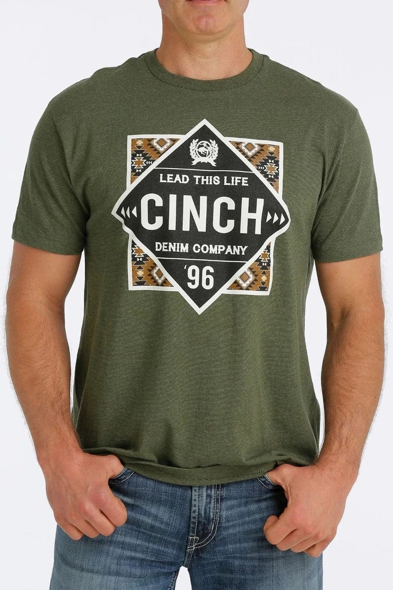 Cinch Mens Tops S / Green Cinch Tee Mens Logo (MTT1690501)