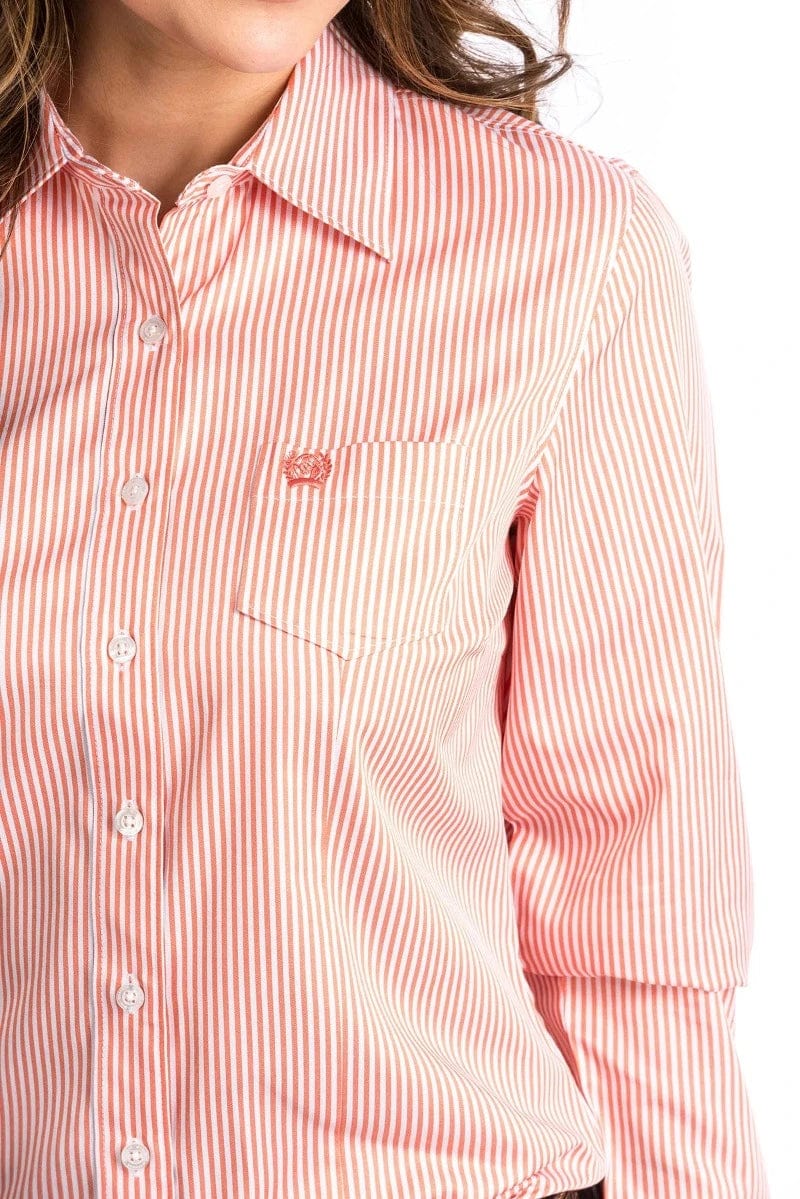 Cinch Womens Shirts Cinch Shirt Womens Coral Stripe