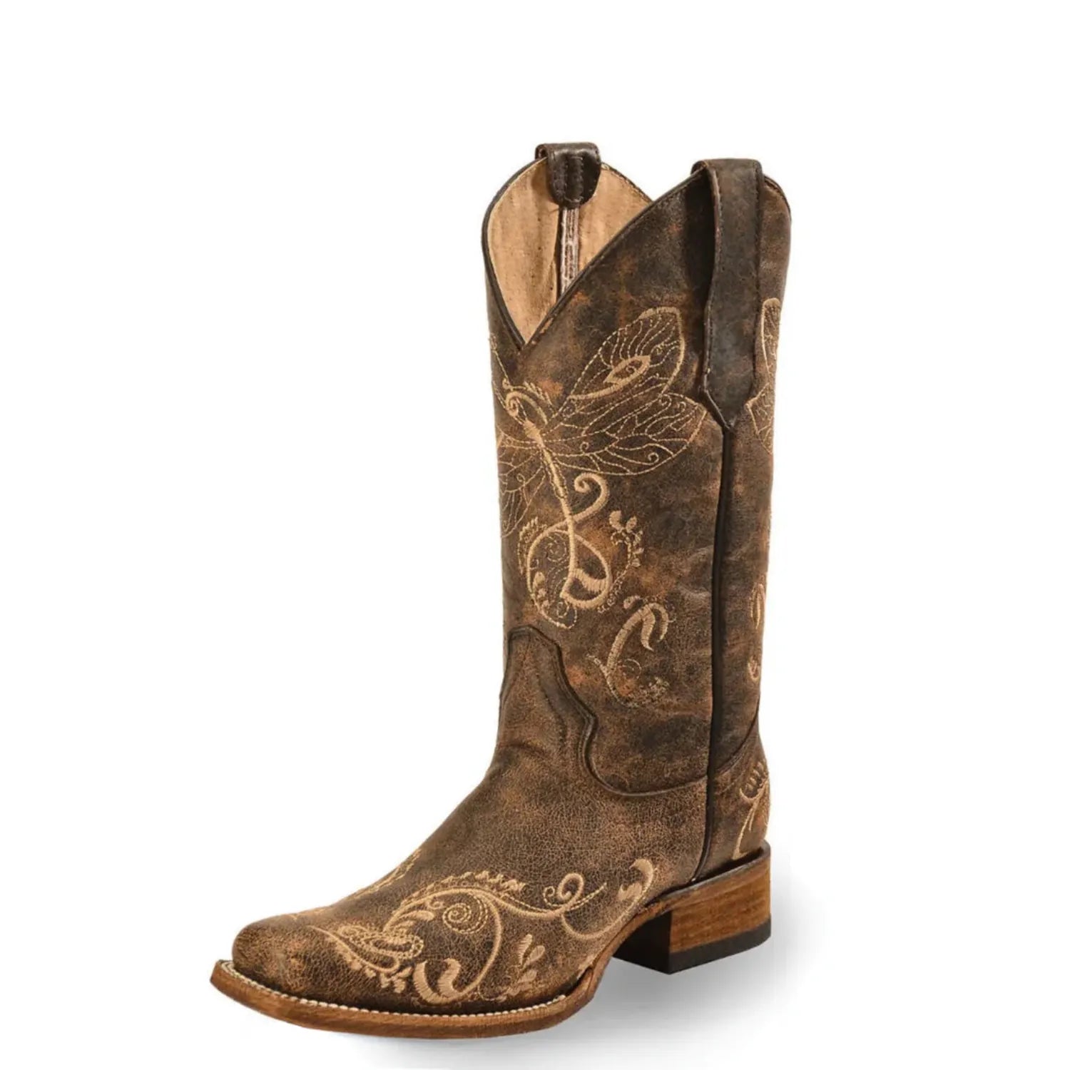 Circle G Womens Boots - Shoes WMN 6 / Distressed Chocolate Circle G Boots Womens Dragonfly Embroidery Square Toe