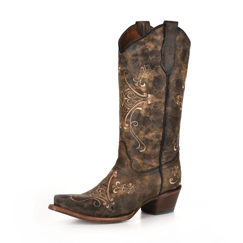 Circle G Womens Boots - Shoes WMN 8 / Black Circle G Boots Womens Crackle Bone Embroidery