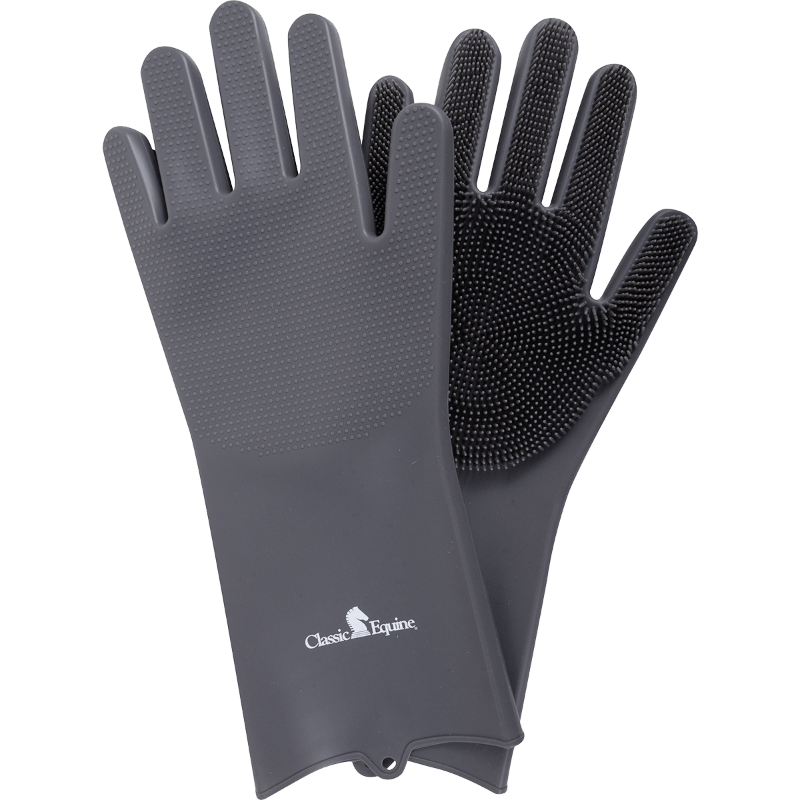 Classic Equine Grooming Grey Classic Equine Gloves Wash