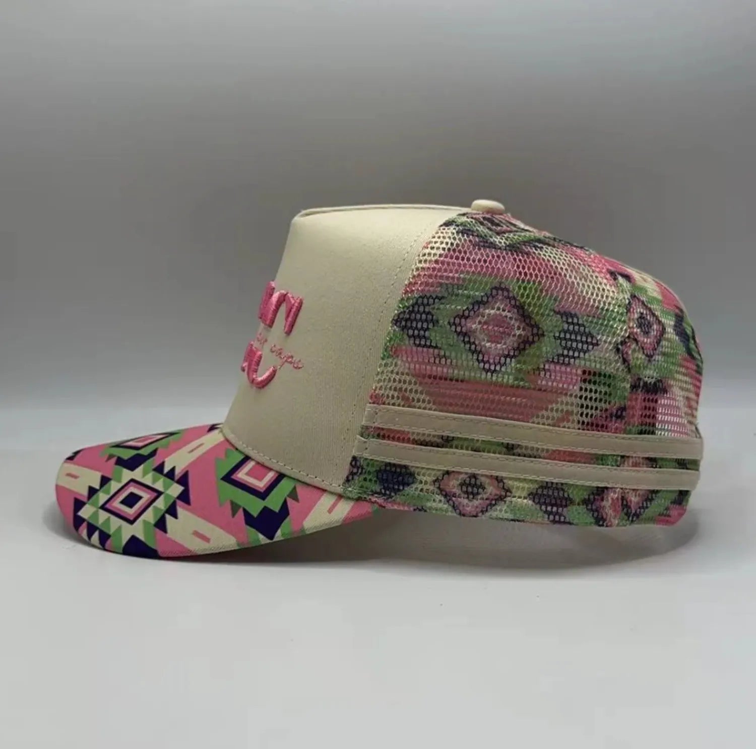 Country Trucker Caps Caps Beige/Pink/Green CTC Cap Trucker Multi Aztec Ponytail High Peak