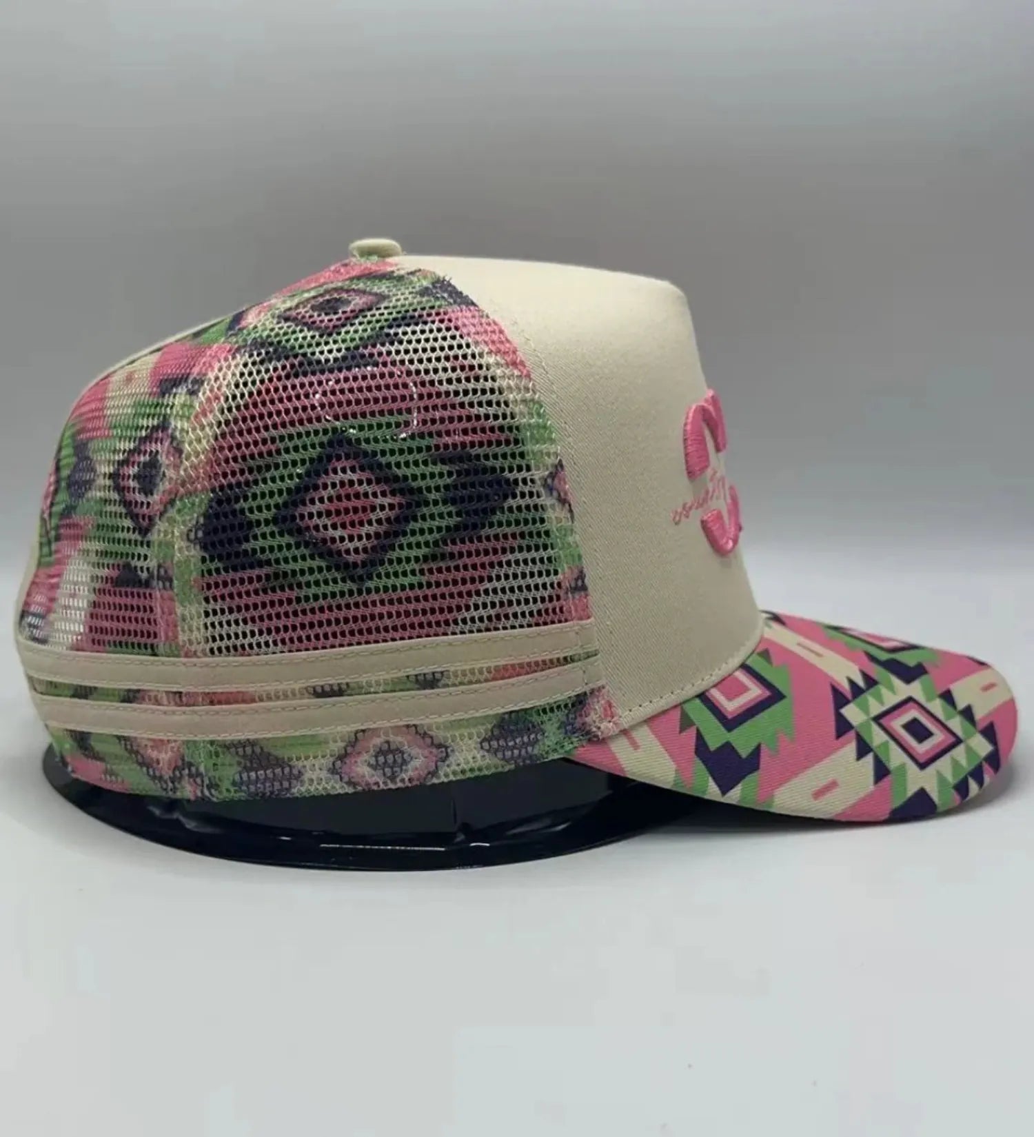 Country Trucker Caps Caps Beige/Pink/Green CTC Cap Trucker Multi Aztec Ponytail High Peak