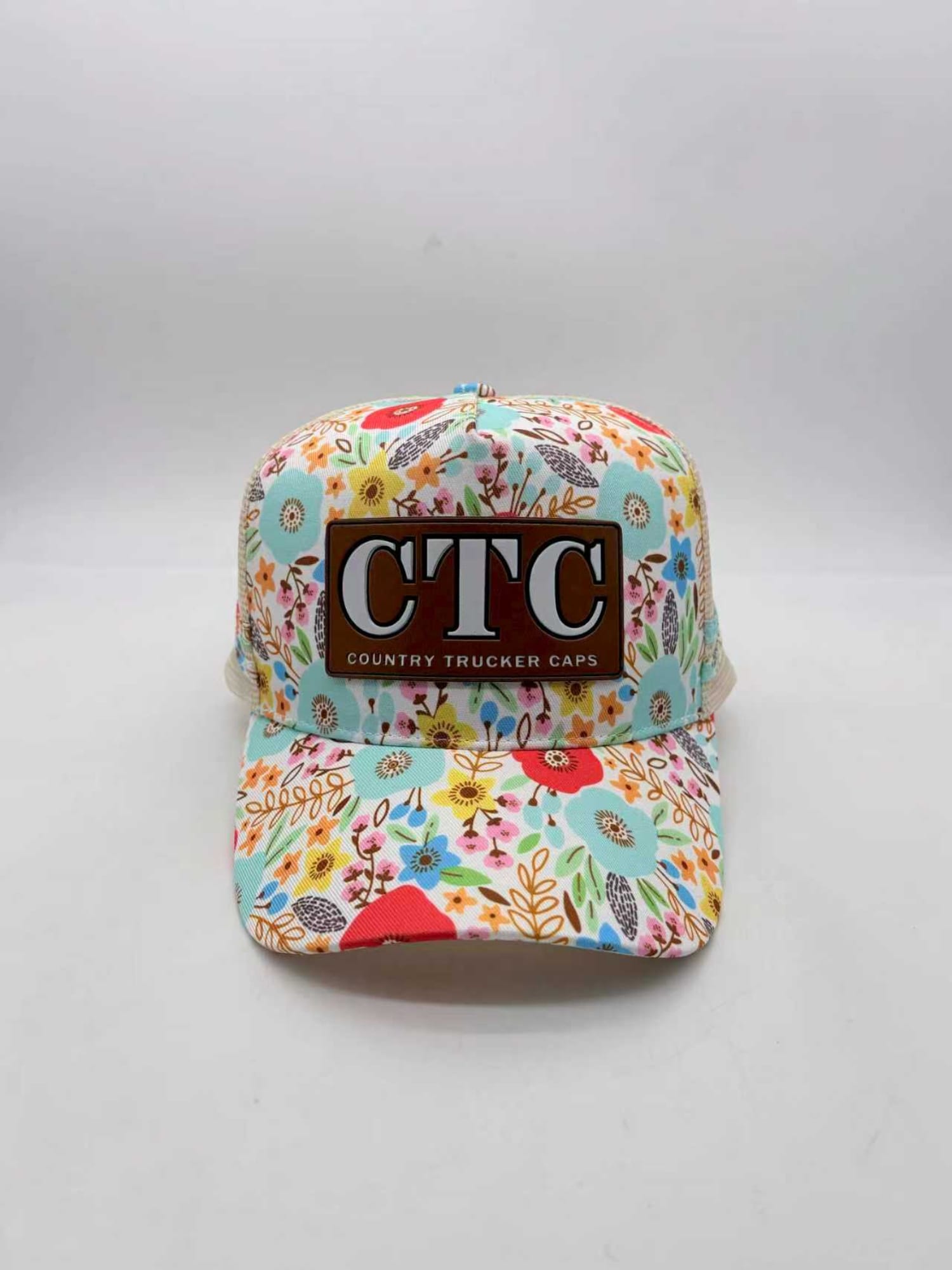 Country Trucker Caps Caps Floral CTC Cap Trucker Floral Leather Patch