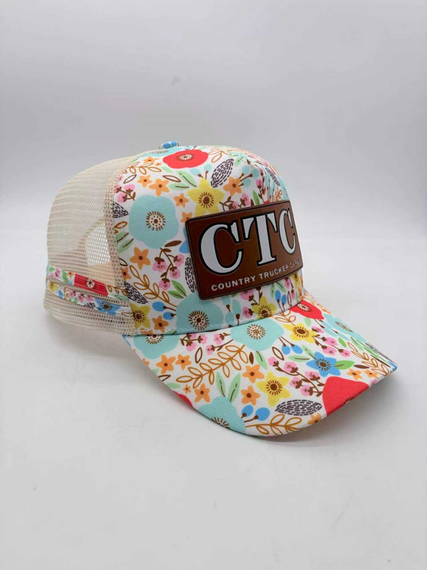 Country Trucker Caps Caps Floral CTC Cap Trucker Floral Leather Patch