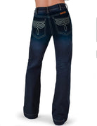 Cowgirl Tuff Womens Jeans 25x33 / Dark Wash Cowgirl Tuff Jeans Womens Boot Stitch High Rise