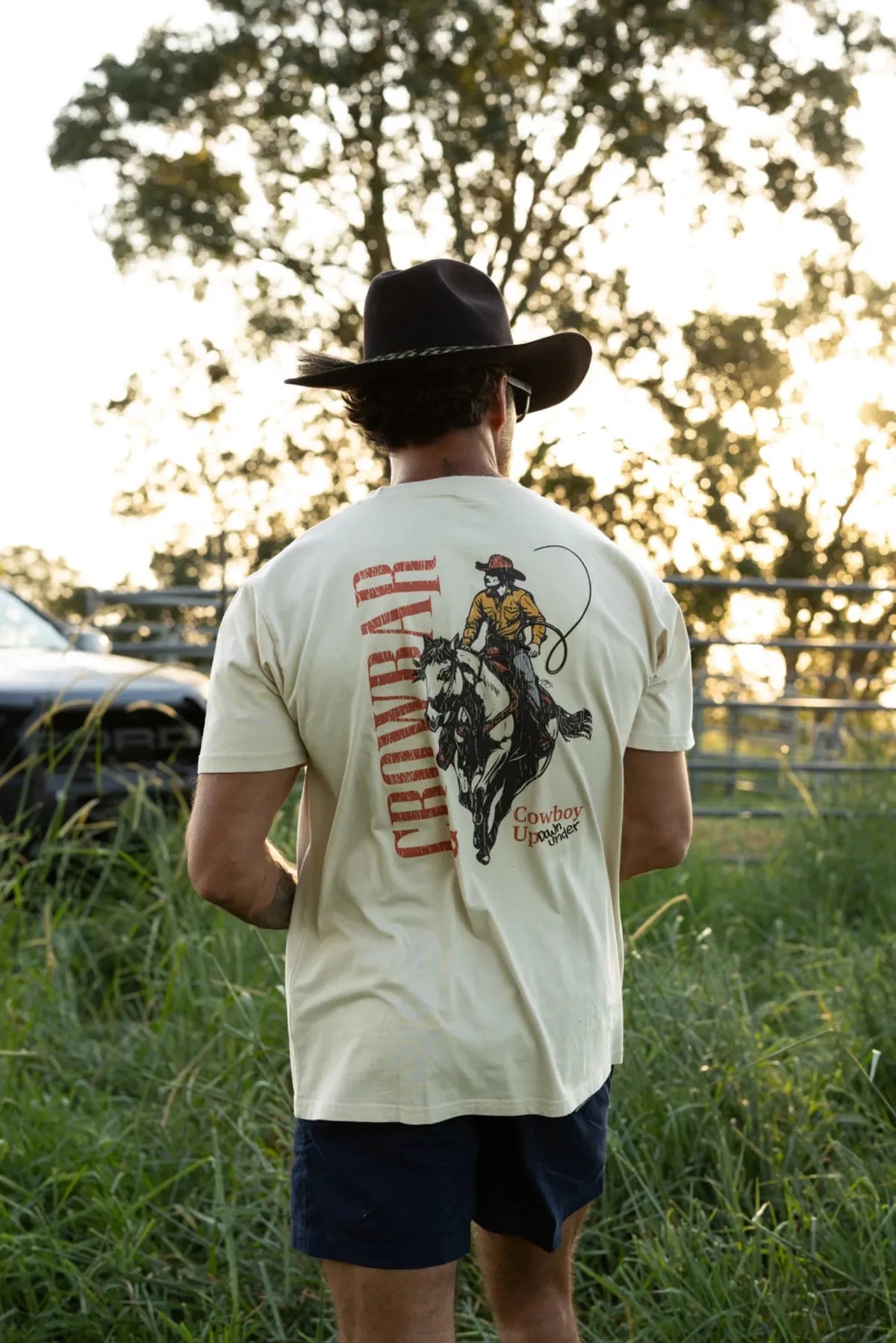 Crowbar Mens Shirts M / Pistacho Crowbar Tee Mens Cowboy Up