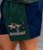 Crowbar Mens Shorts 30 / Heritage Green/Navy Crowbar Mens Pauly Cruiser Shorts Heritage Green & French Navy