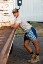 Crowbar Mens Shorts 30in / Happy Days/Navy Crowbar Shorts Mens Pauly Harlequin Drill
