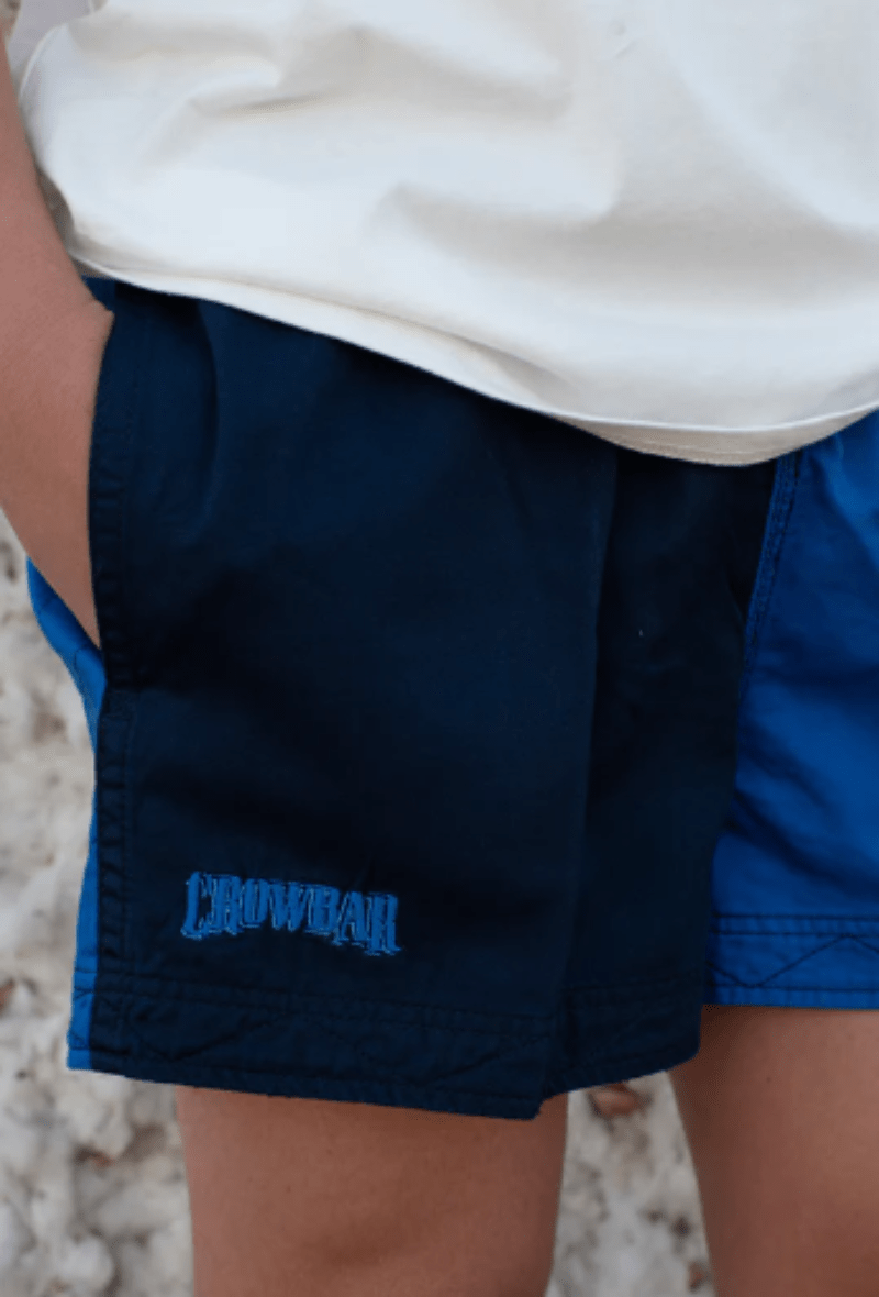 Crowbar Mens Shorts 30in / Navy/Cobalt Crowbar Shorts Mens Andy Harlequin Drill