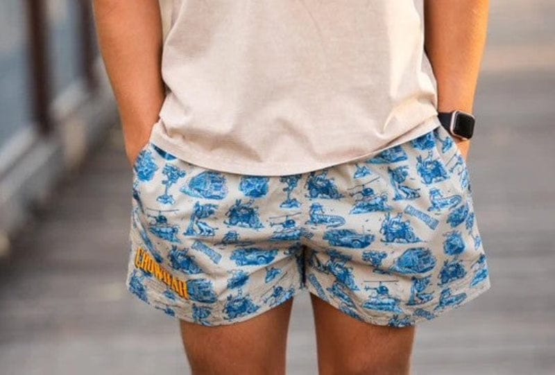 Crowbar Mens Shorts 32 / Happy Days Crowbar Mens Pauly Shorts Happy Days Beige True Blue